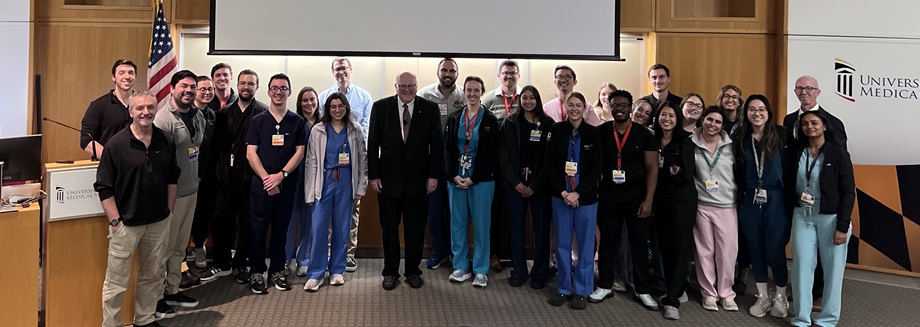 Department of Emergency Medicine residents and faculty with Dr. Earl Reisdorff